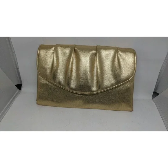 Avon Bags Vintage 978 Gold Leatherette Avon Clutch Polished